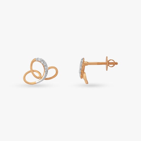 Fluid Orbit Diamond Stud Earrings