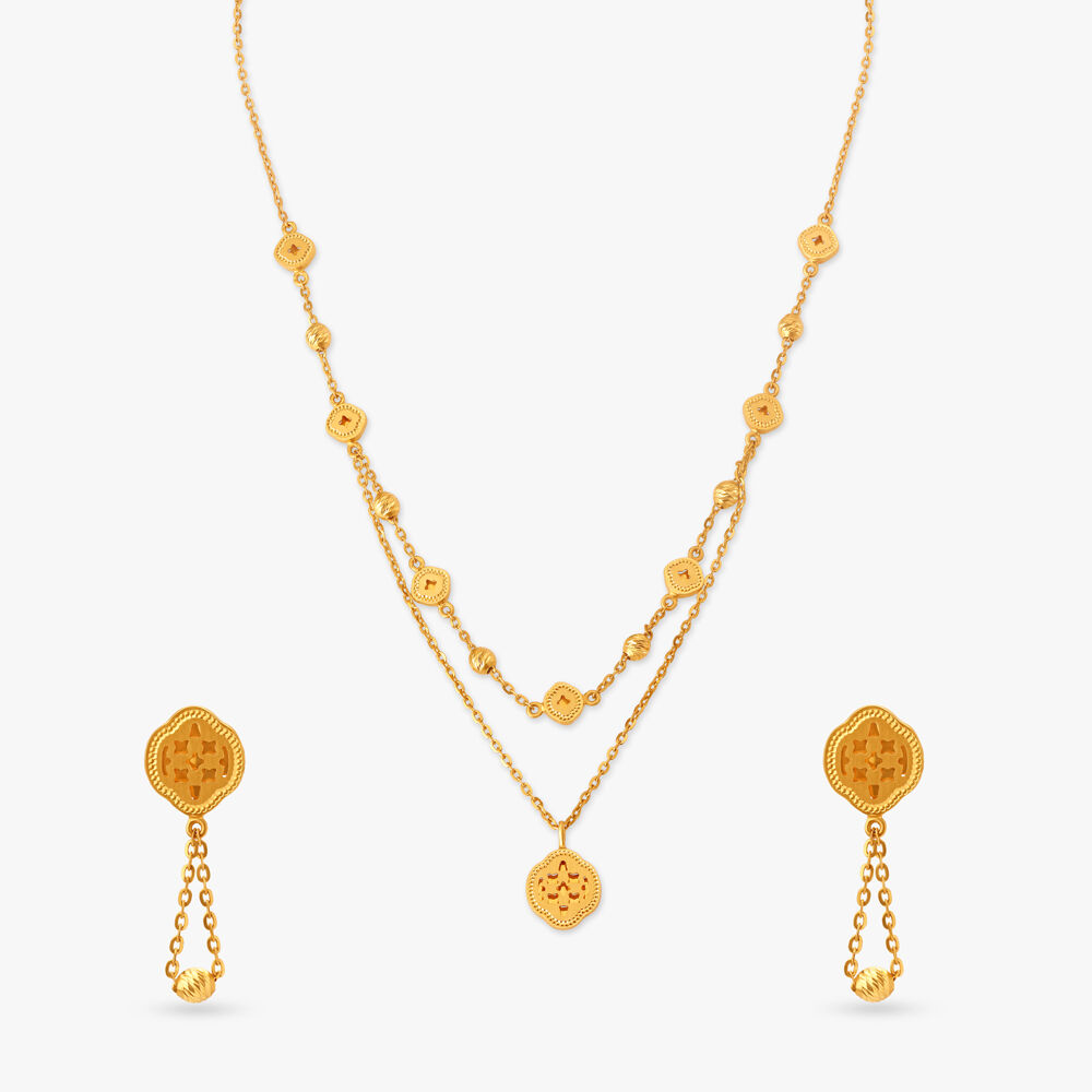 Layered necklace gold shop tanishq