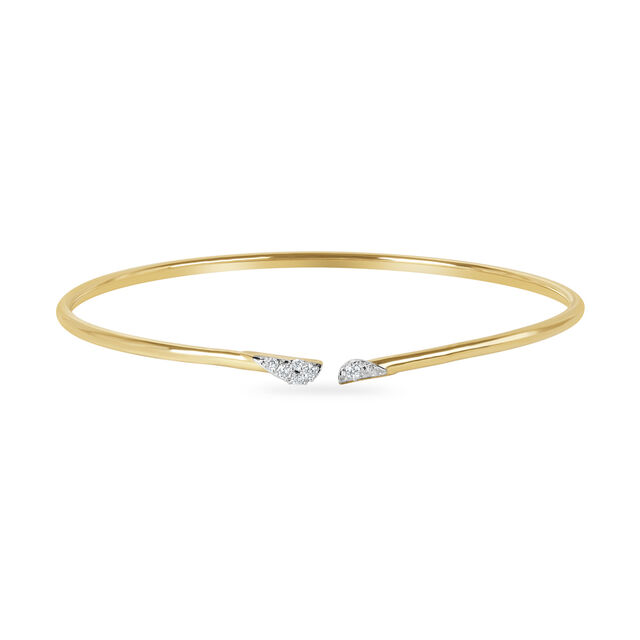 14Kt Yellow Gold Opposite Poles Gold & Diamond Bangle,,hi-res image number null
