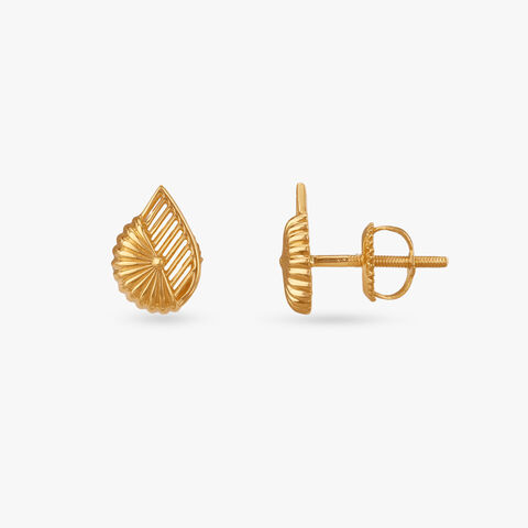 Teardrop Ray Gold Stud Earrings