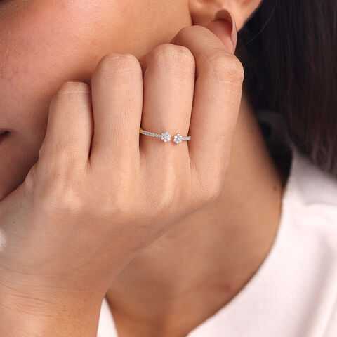 Twin Star Gold & Diamond Finger Ring