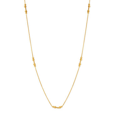 22KT Yellow Gold Textured Beaded Chain