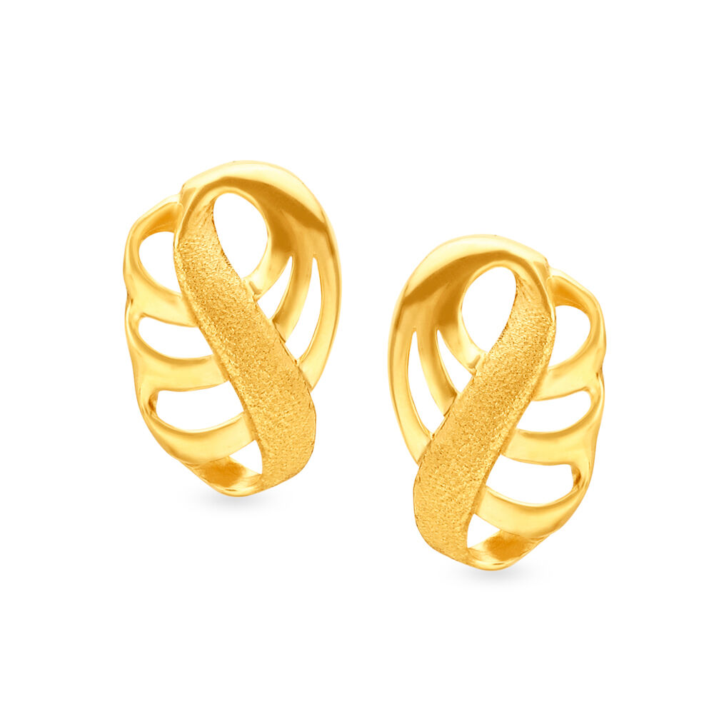Artistic Fancy Gold Stud Earrings