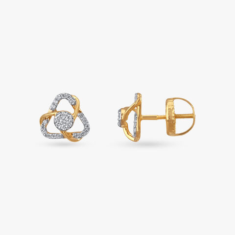 Glamourous Twirl Diamond Stud Earrings