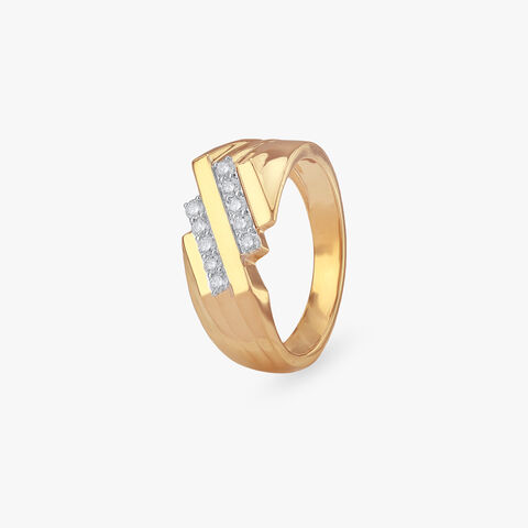 Diagonal Power Diamond Ring for Men