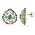 Enchanting 18 Karat Yellow Gold And Stone Studs,,hi-res image number null