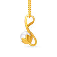 Adorable Leaf Motif Stone Studded Gold Pendant,,hi-res image number null