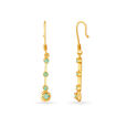 Sleek Emerald and Gold Hoop Earrings,,hi-res image number null