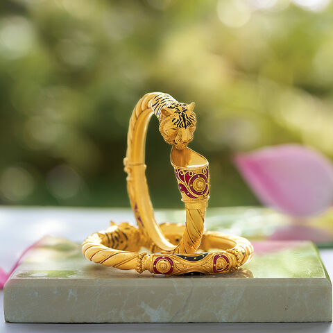 Royal Tiger Solid Bala Gold Bangles
