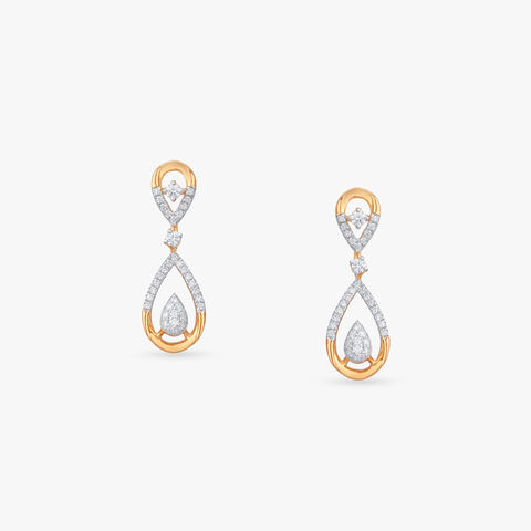 Luminous Flow Diamond Drop Earrings