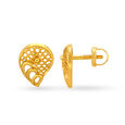 Contemporary Surreal Gold Stud Earrings,,hi-res image number null