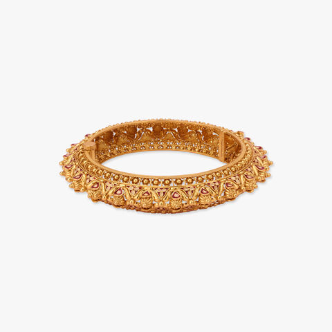 Floral Meenakari Kankan Gold Bangles