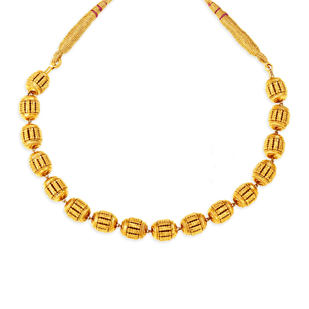 Gold beads chains tanishq hot sale