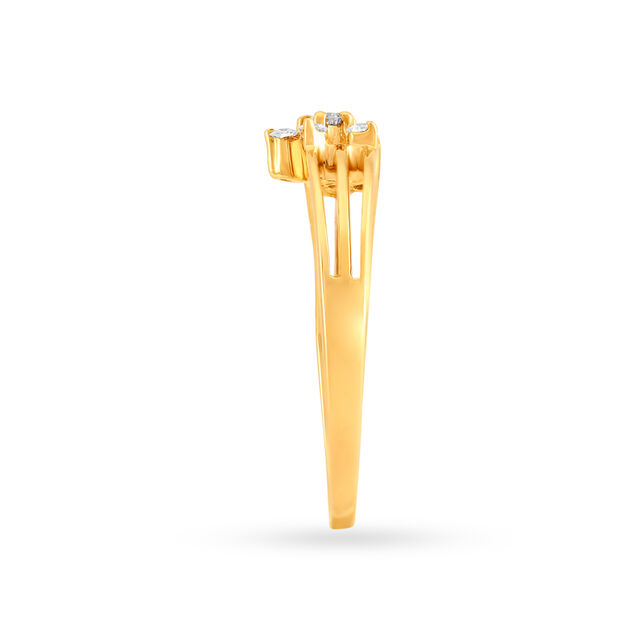 Floral 18 Karat Gold And Diamond Finger Ring,,hi-res image number null