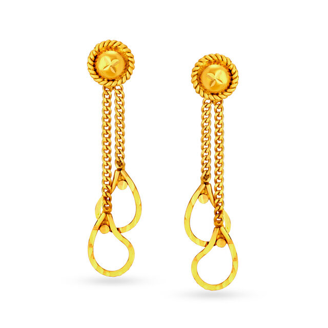 Glistening Paisley Gold Drop Earrings,,hi-res image number null