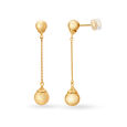 Sleek Long Gold Beaded Chandelier Drop Earrings,,hi-res image number null