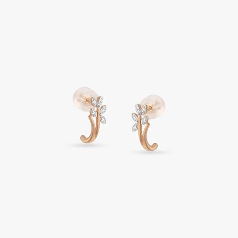 Vine Curve Diamond Hoop Earrings
