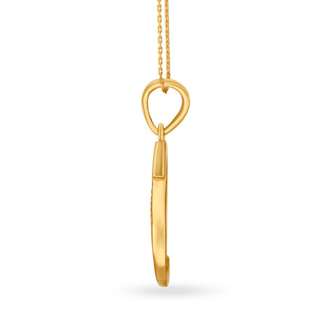 Calligraphy S Letter Gold Pendant