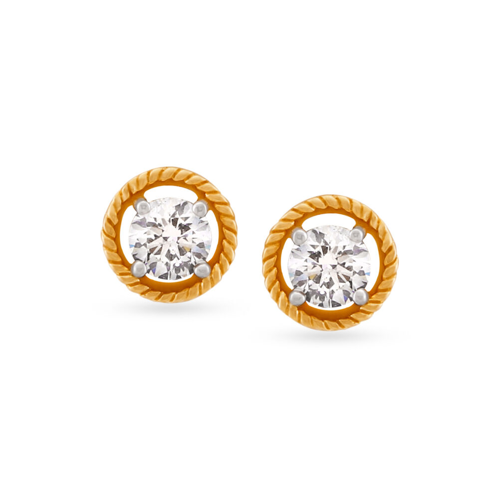 Subtle Single Stone Diamond Stud Earrings