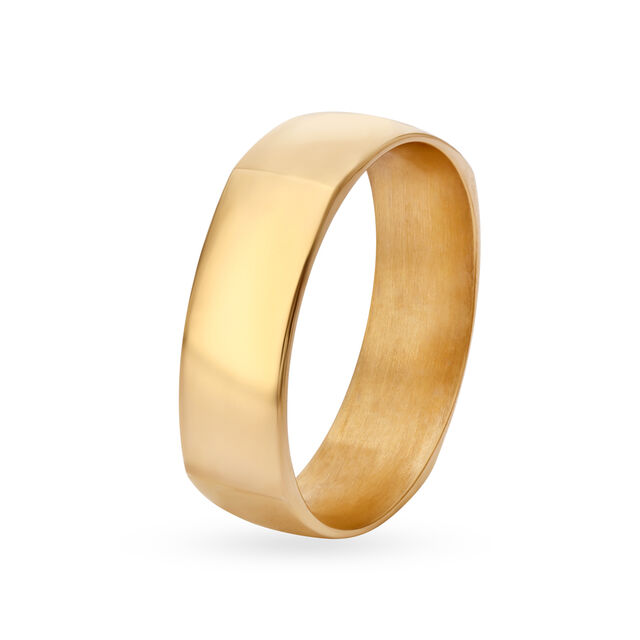 Lustrous Geometric Gold Ring for Men,,hi-res image number null