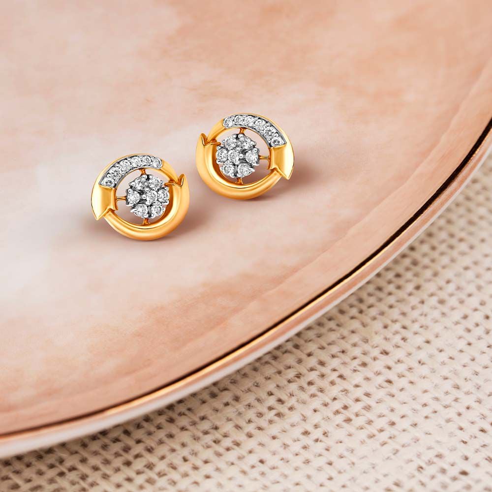 Gold and diamond earrings design online