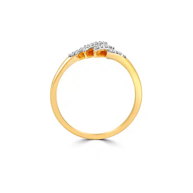 18kt Yellow Gold & Diamond Encrusted Finger Ring,,hi-res image number null