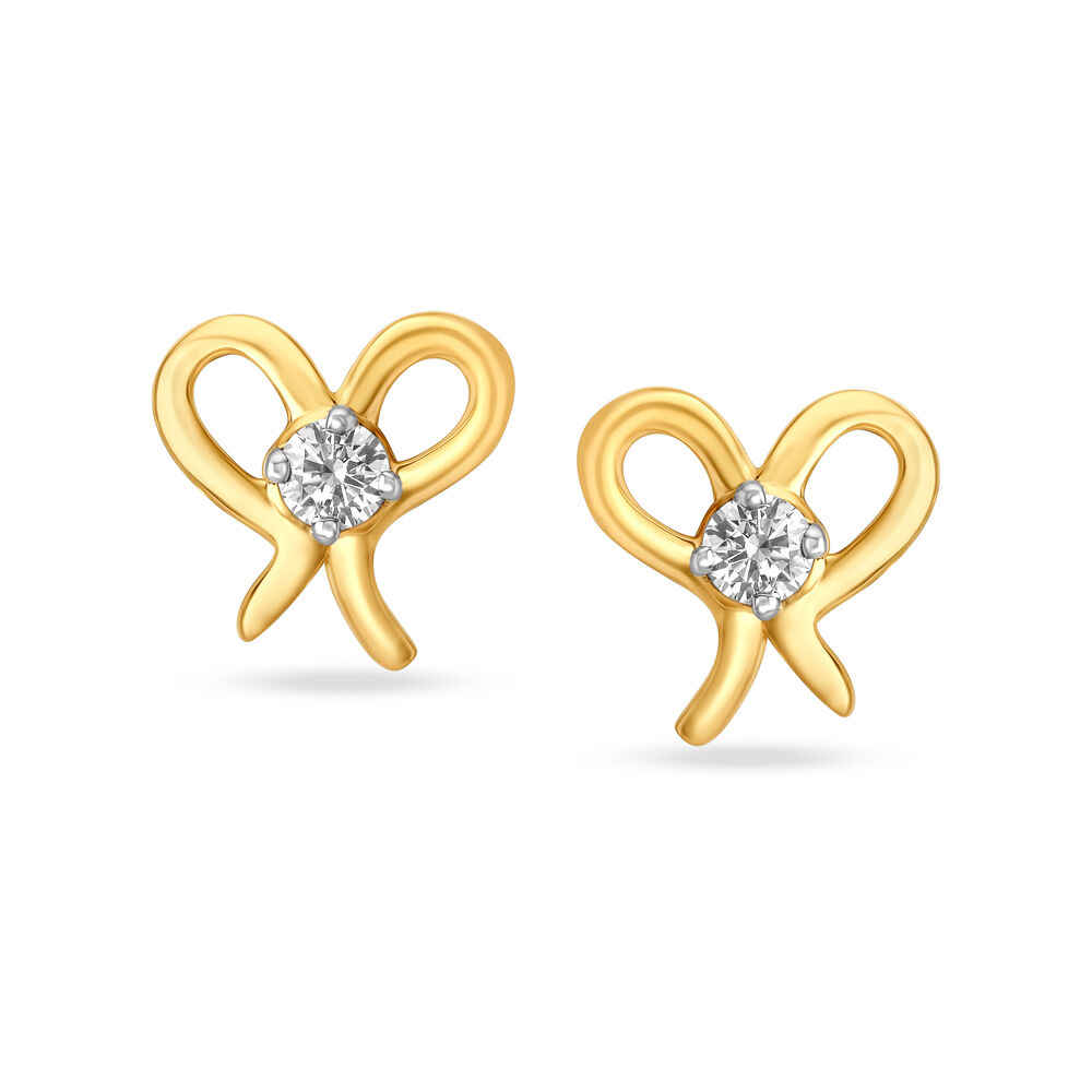 Baby Diamond Studs White Gold – Doozie Jewelry