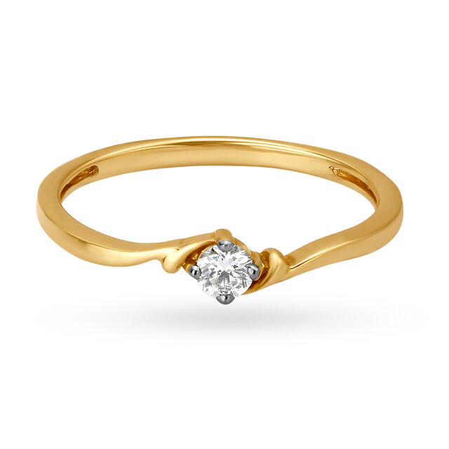 Graceful Single Stone Diamond Finger Ring,,hi-res image number null