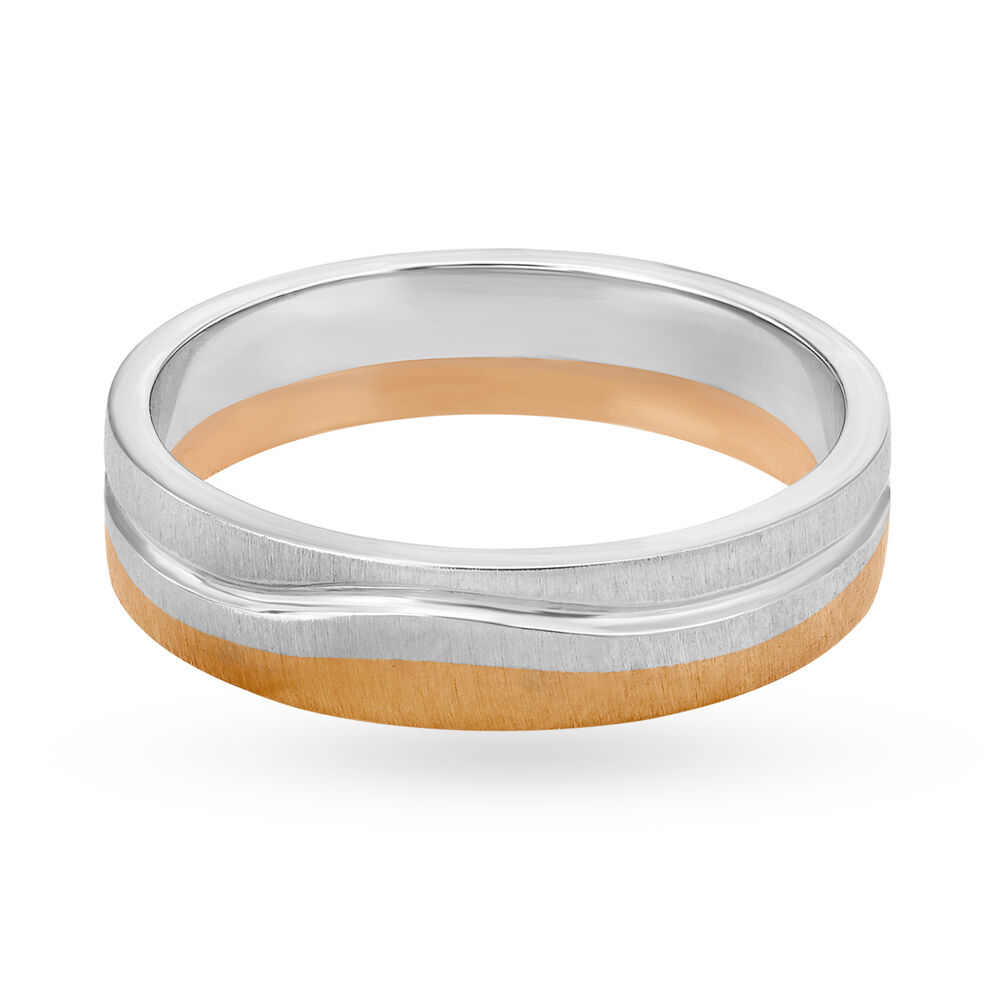 Classic Platinum and Rose Gold Ring for Men