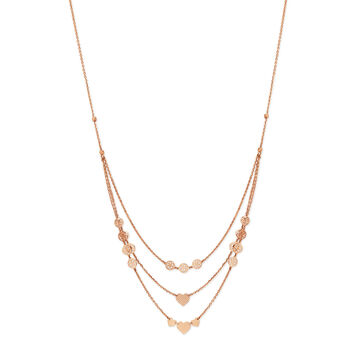 18KT Rose Gold Dreamy Heart Strings And Gorgeous Floral Chain