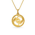 Pisces Zodiac Laser Cut High Polish Gold Pendant,,hi-res image number null