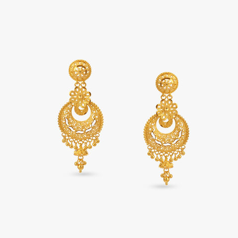 Charming Ethnic Gold Drop Earrings
