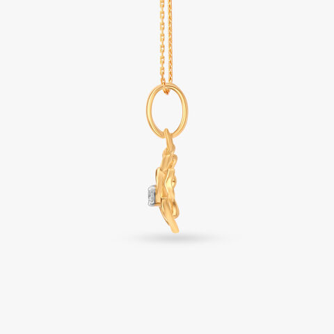 Dainty Floral Gold Pendant for Kids