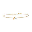 14 KT Yellow And White Double Layered Charm Chain Bracelet,,hi-res image number null