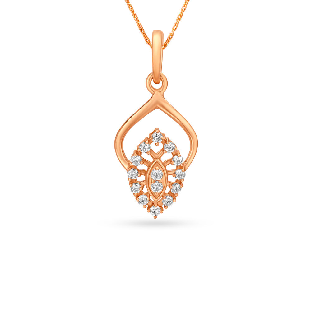 Mesmerising Rose Gold and Diamond Pendant and Earrings Set