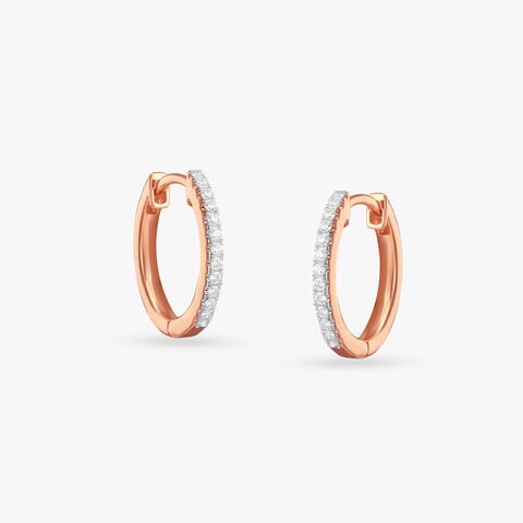 Polished Arc Diamond Hoop Earrings
