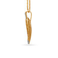 Religious Leaf Shaped Gold and Diamond Pendant,,hi-res image number null