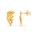 Delightful Dolphin Gold Stud Earrings,,hi-res image number null
