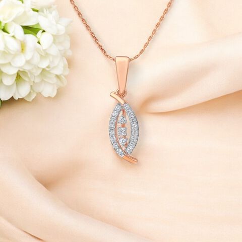Sculpted Marquise Diamond Pendant