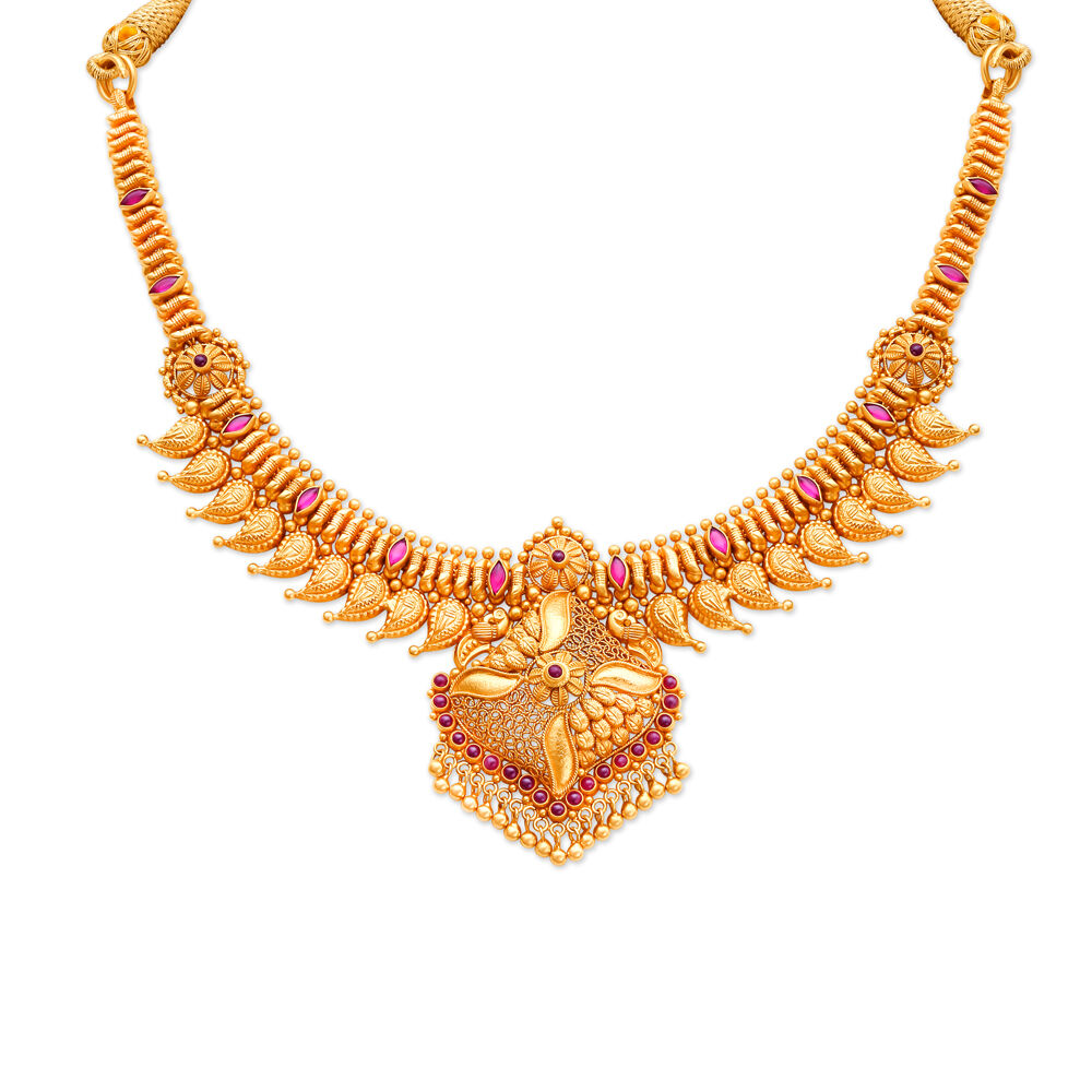 Gold necklace with price and weight tanishq best sale
