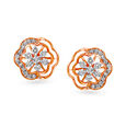 Striking Floral Diamond Stud Earrings,,hi-res image number null