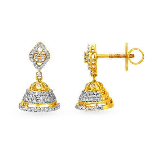 Radiant Sparkle Diamond Jhumka Earrings
