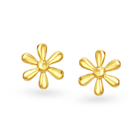 Floral Petite Gold Stud Earrings