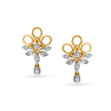 Floral Elegance Diamond Drop Earrings