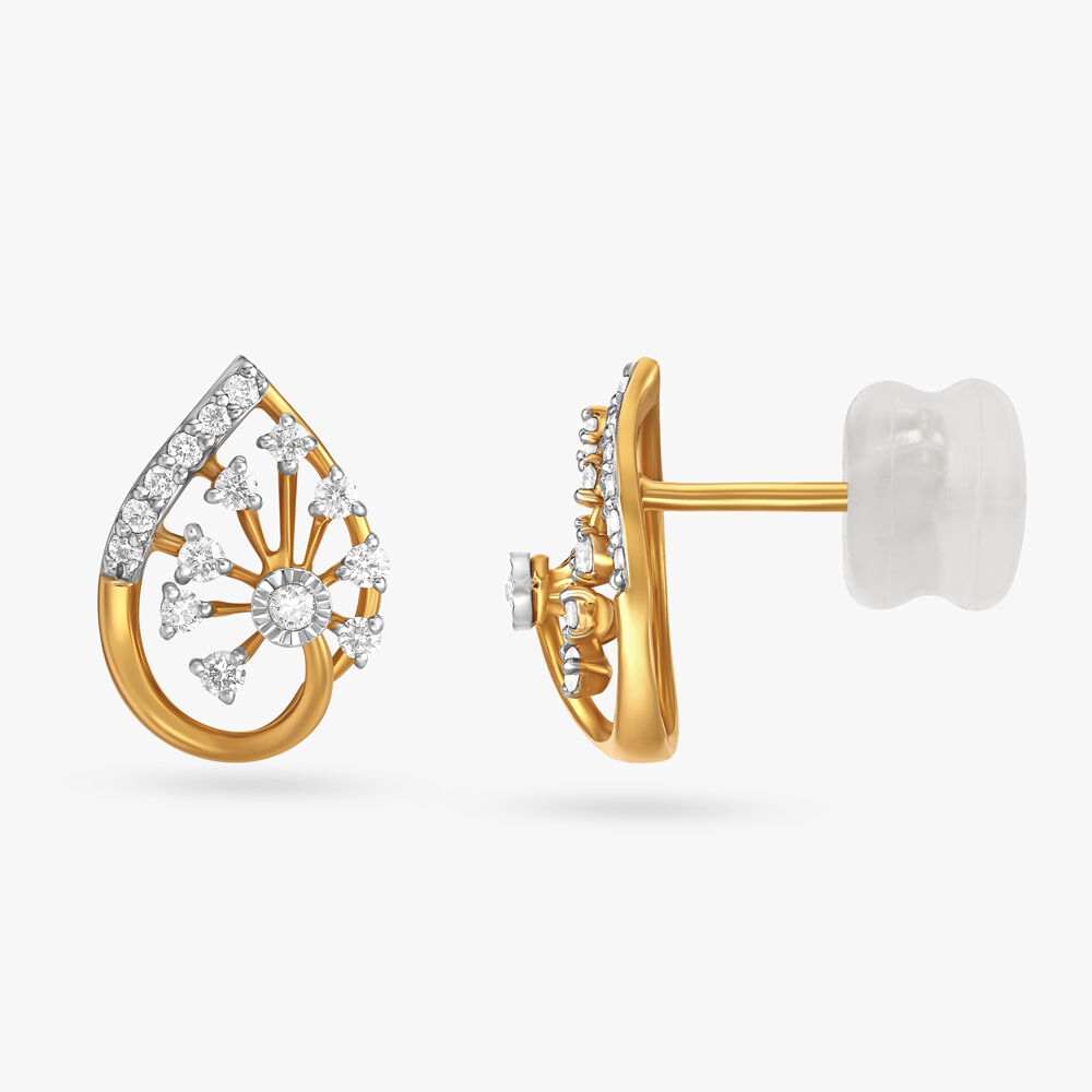 Simple gold on sale diamond earrings