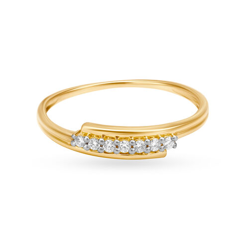 Sleek Arc Diamond Ring