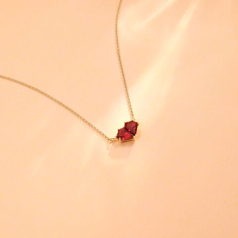 Playful Faceted Pink Garnet Necklace