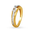 Twinkling 18 Karat Yellow Gold And Diamond Finger Ring,,hi-res image number null