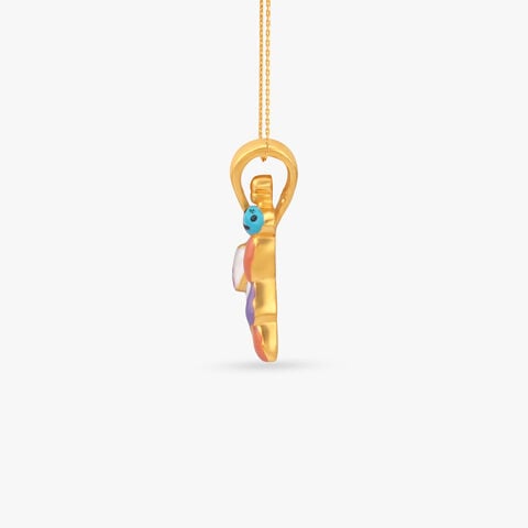 Fluttering Wings Gold Pendant for Kids