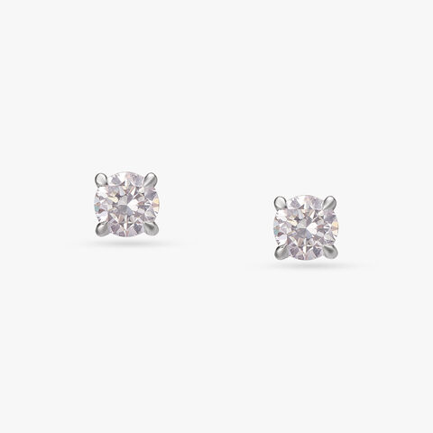 Crown Brilliance Solitaire Stud Earrings
